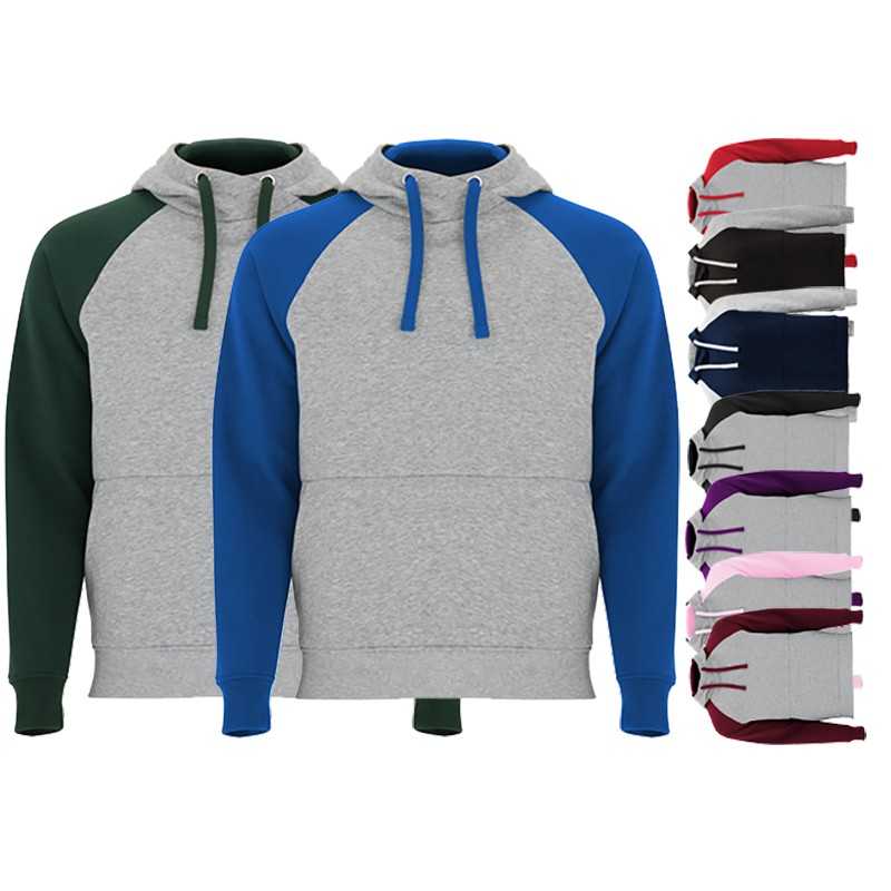 FELPA PERSONALIZZATA CON CAPPUCCIO BICOLORE UNISEX BADET COLORI MISTI FELPA PERSONALIZZATA CON CAPPUCCIO BICOLORE UNISEX BADET COLORI MISTI