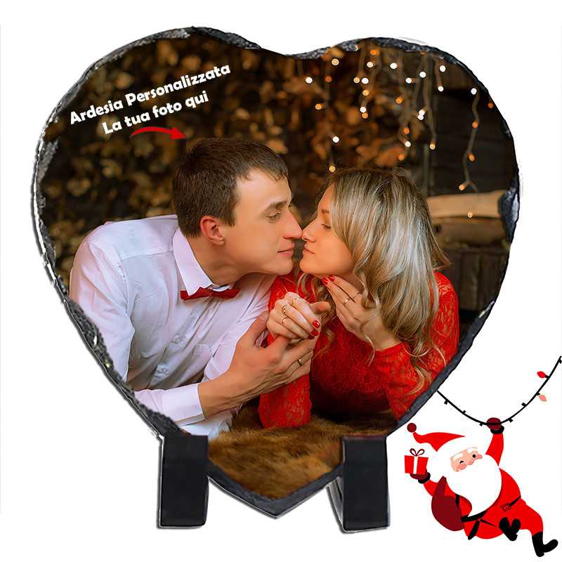 PIETRA ARDESIA A CUORE PERSONALIZZATA NATALE PIETRA ARDESIA A CUORE PERSONALIZZATA NATALE