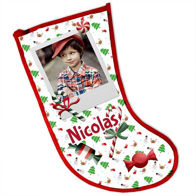 CALZA BEFANA PERSONALIZZATA NATALE CON FOTO COLLAGE CALZA BEFANA PERSONALIZZATA NATALE CON FOTO COLLAGE