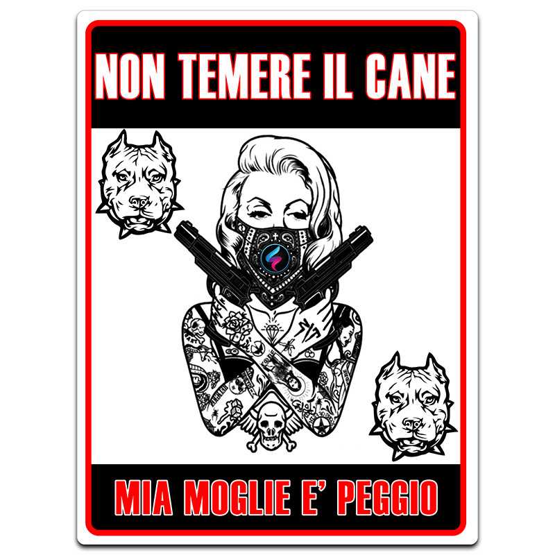 TARGHETTA PER CANCELLO PERSONALIZZATA ATTENTI A MIA MOGLIE TARGHETTA PER CANCELLO PERSONALIZZATA ATTENTI A MIA MOGLIE
