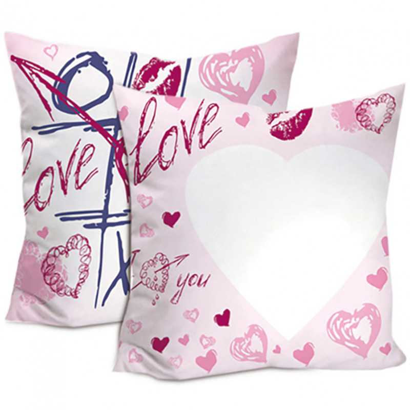 CUSCINO PERSONALIZZATO QUADRATO CUORE LOVE TRIS CUSCINO PERSONALIZZATO QUADRATO CUORE LOVE TRIS
