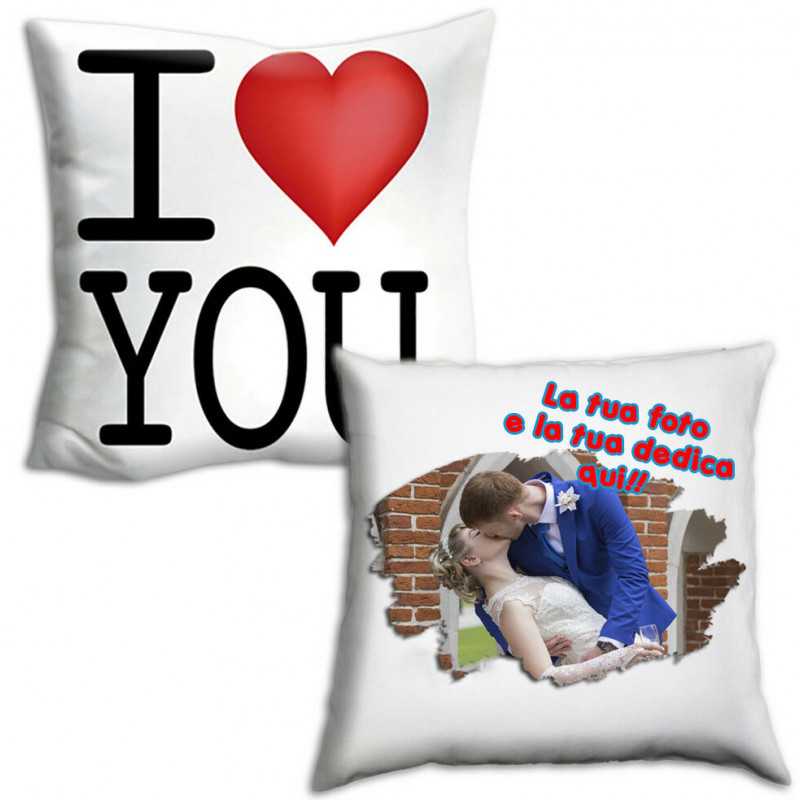 CUSCINO PERSONALIZZATO QUADRATO I LOVE YOU FOTO CUSCINO PERSONALIZZATO QUADRATO I LOVE YOU FOTO