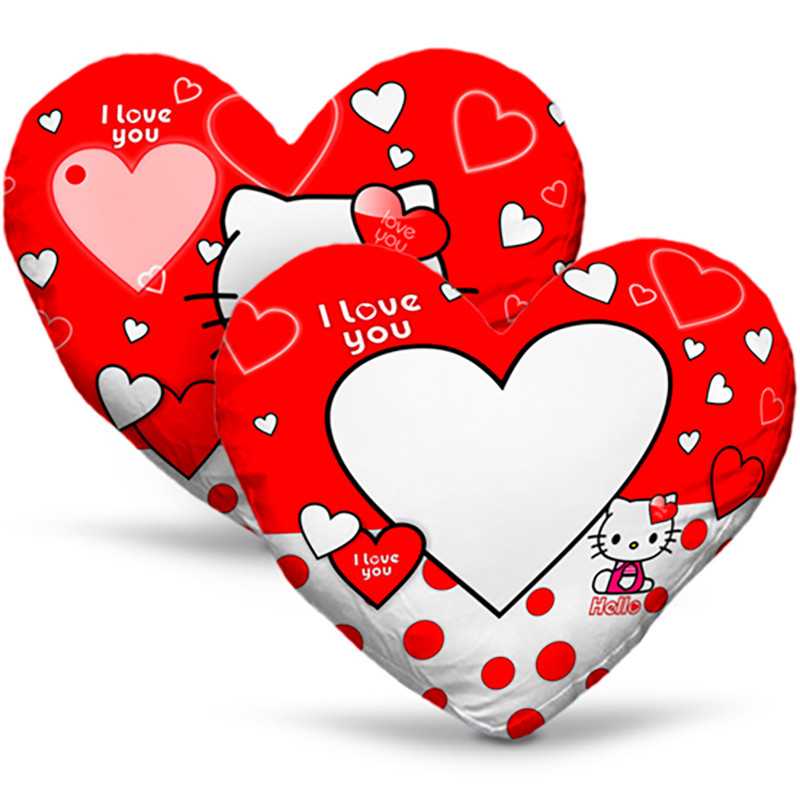 CUSCINO PERSONALIZZATO A CUORE FULL PRINT LOVE KITTY CUSCINO PERSONALIZZATO A CUORE FULL PRINT LOVE KITTY