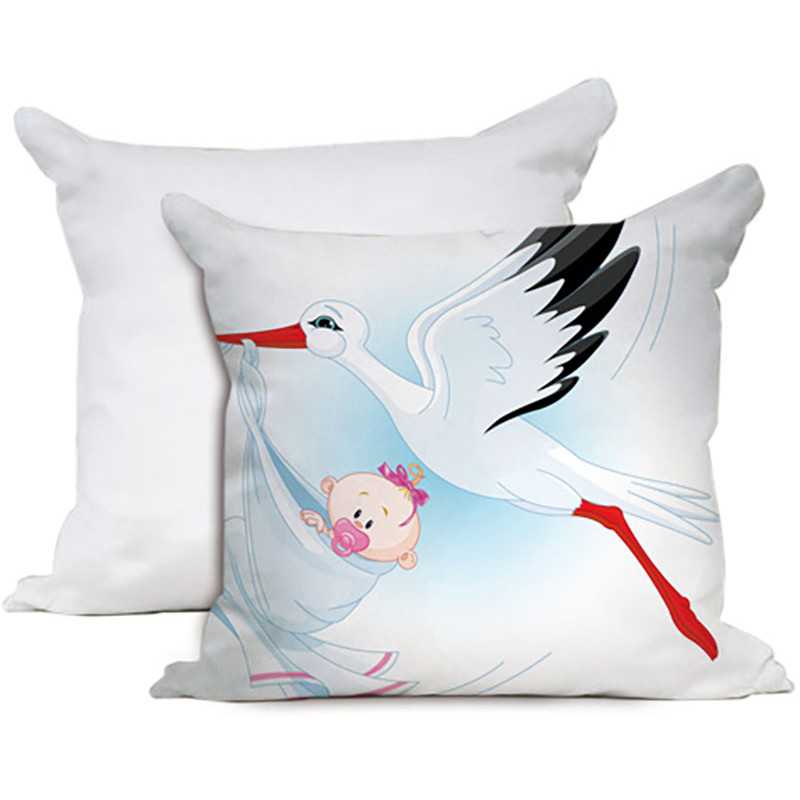 Cuscino personalizzato Cicogna per bambina Cuscino personalizzato Cicogna per bambina