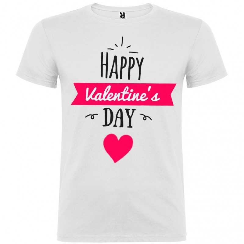 T-SHIRT COTONE HAPPY SAN VALENTINO DAY T-SHIRT COTONE HAPPY SAN VALENTINO DAY