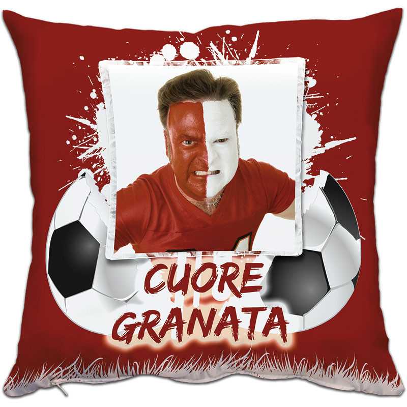 CUSCINO PERSONALIZZATO FOTO CALCIO CUORE GRANATA SPORT CUSCINO PERSONALIZZATO FOTO CALCIO CUORE GRANATA SPORT