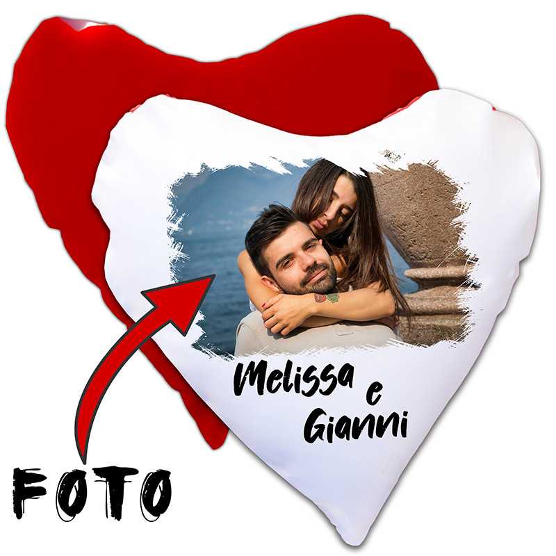CUSCINO A CUORE PERSONALIZZATO BICOLORE CUSCINO A CUORE PERSONALIZZATO BICOLORE