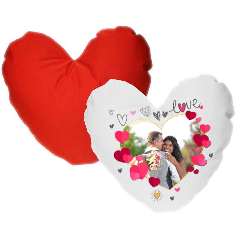 CUSCINO A CUORE PERSONALIZZATO BICOLORE HEART FRAME CUSCINO A CUORE PERSONALIZZATO BICOLORE HEART FRAME