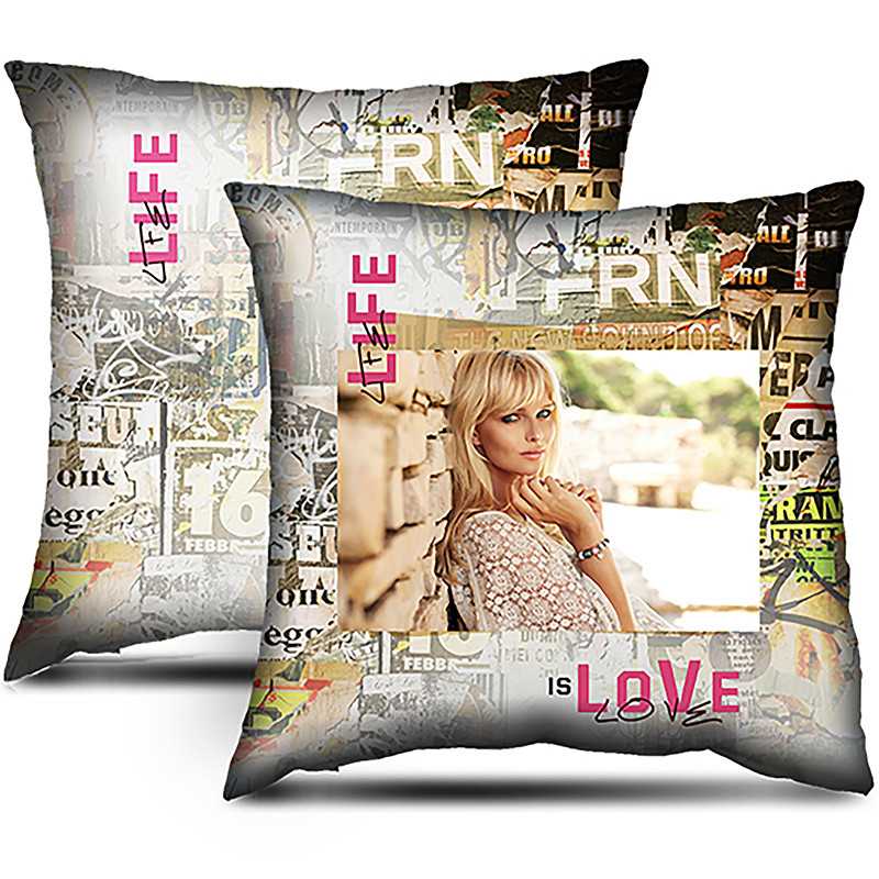CUSCINO PERSONALIZZATO QUADRATO FULL PRINT LIFE IS LOVE CUSCINO PERSONALIZZATO QUADRATO FULL PRINT LIFE IS LOVE