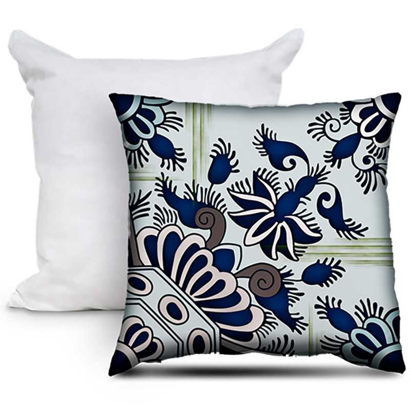 CUSCINO PERSONALIZZATO QUADRATO FIORI BLU NAVY CUSCINO PERSONALIZZATO QUADRATO FIORI BLU NAVY