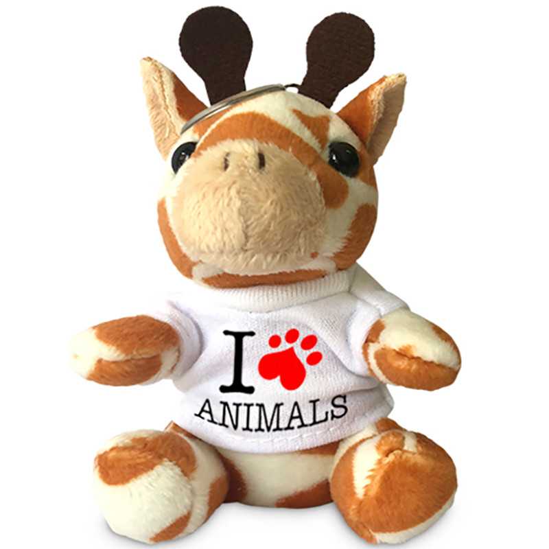 PORTACHIAVI PELUCHE PERSONALIZZATO FOTO GIRAFFA T-SHIRT PORTACHIAVI PELUCHE PERSONALIZZATO FOTO GIRAFFA T-SHIRT