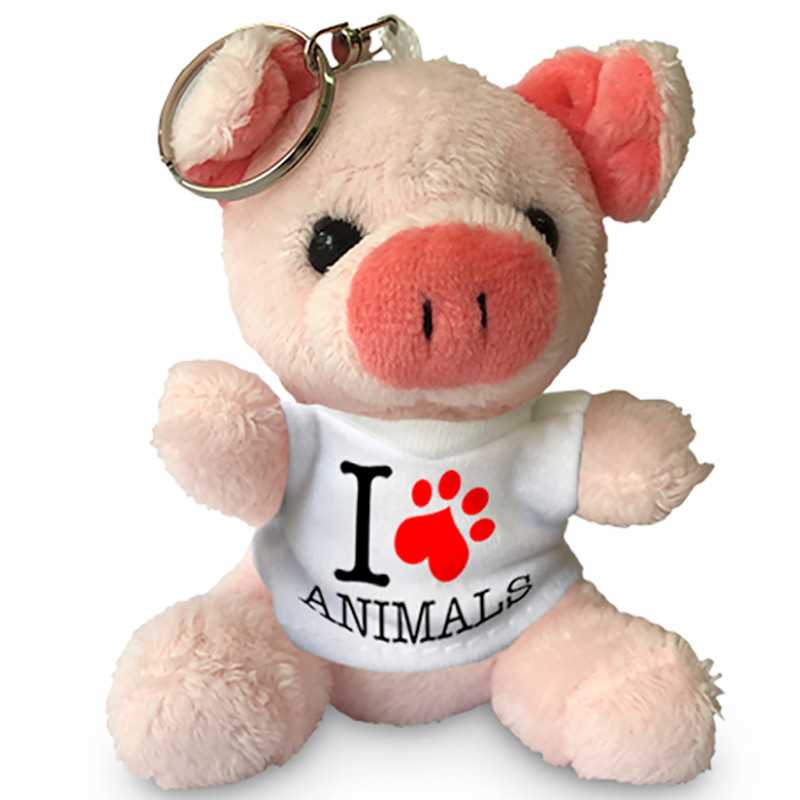 PORTACHIAVI PELUCHE PERSONALIZZATO FOTO MAIALE T-SHIRT PORTACHIAVI PELUCHE PERSONALIZZATO FOTO MAIALE T-SHIRT
