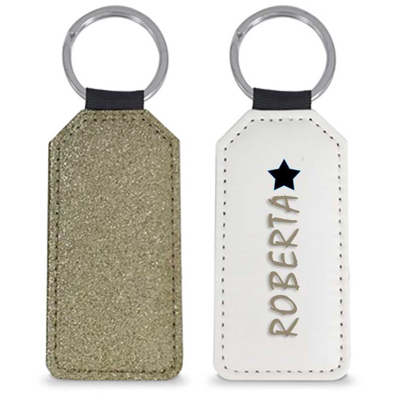 PORTACHIAVI ECO PELLE PERSONALIZZATO FOTO GLITTER COLORE ORO DORATO PORTACHIAVI ECO PELLE PERSONALIZZATO FOTO GLITTER COLORE ORO DORATO