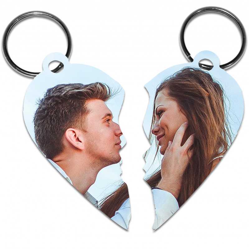 PORTACHIAVI PERSONALIZZATO CUORE SPEZZATO LUI LEI PORTACHIAVI PERSONALIZZATO CUORE SPEZZATO LUI LEI