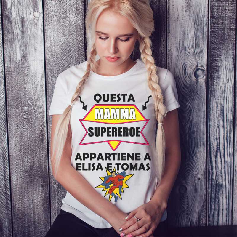 T-SHIRT DONNA MAMMA SUPER EROE OFFERTA LIMITATA T-SHIRT DONNA MAMMA SUPER EROE OFFERTA LIMITATA