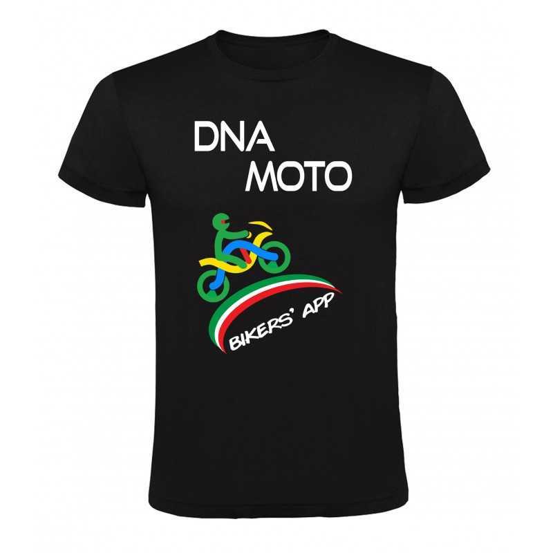 T-Shirt uomo nero DNA MOTO personalizzata fronte e retro
