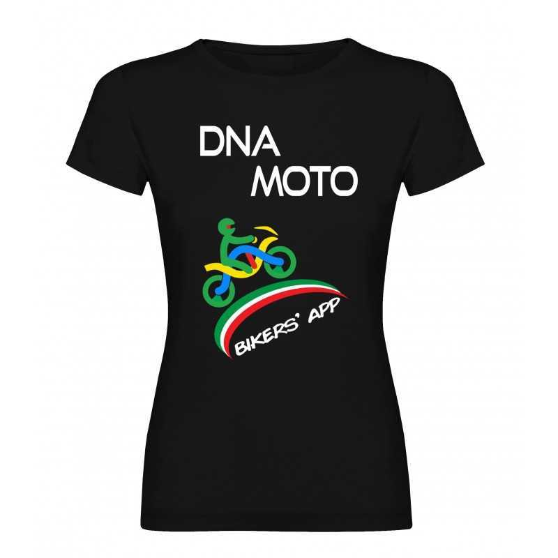 T-Shirt donna nero DNA MOTO personalizzata fronte e retro T-Shirt donna nero DNA MOTO personalizzata fronte e retro