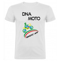 T-Shirt bambino bambina bianco DNA MOTO personalizzata fronte e retro