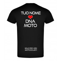 T-Shirt uomo nero DNA MOTO personalizzata retro