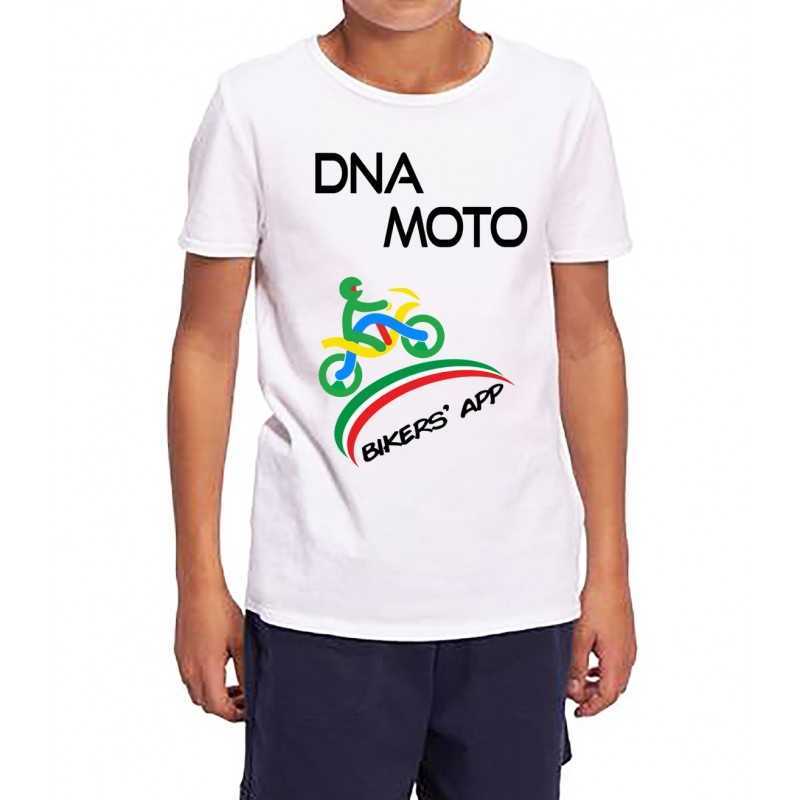 T-Shirt bambino bambina bianco DNA MOTO personalizzata T-Shirt bambino bambina bianco DNA MOTO personalizzata