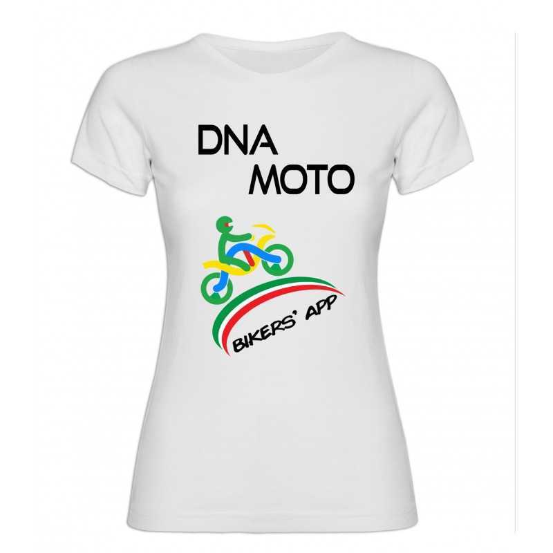 T-Shirt personalizzata donna bianco DNA MOTO basic T-Shirt personalizzata donna bianco DNA MOTO basic