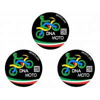 Set di 3 adesivi DNA MOTO rotondi neri