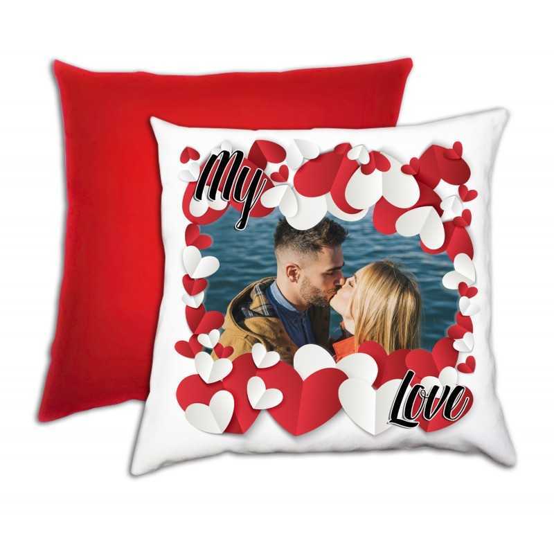 CUSCINO PERSONALIZZATO ROSSO SAN VALENTINO MILLE CUORI CUSCINO PERSONALIZZATO ROSSO SAN VALENTINO MILLE CUORI