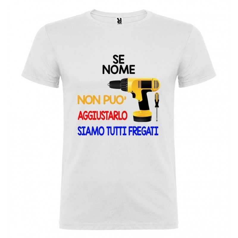 T-SHIRT FRASI SIMPATICHE PERSONALIZZATA MECCANICO NOME COLORE BIANCO T-SHIRT FRASI SIMPATICHE PERSONALIZZATA MECCANICO NOME COLORE BIANCO