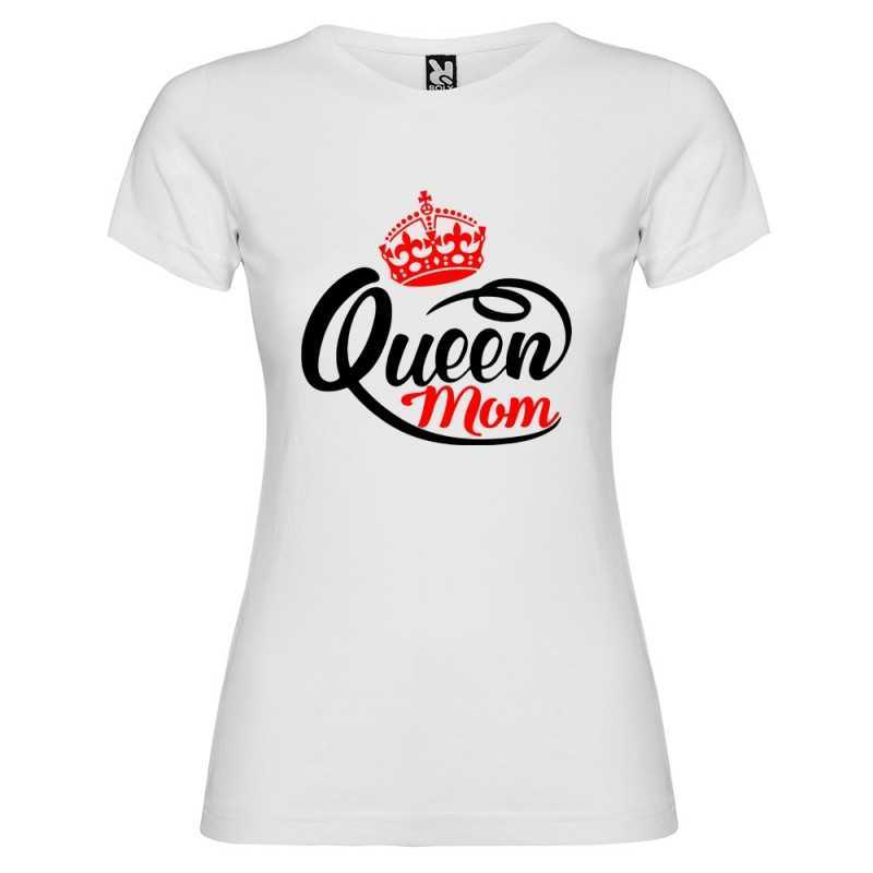 T-SHIRT PERSONALIZZATA PURO COTONE QUEEN MOM DONNA COLORE BIANCO T-SHIRT PERSONALIZZATA PURO COTONE QUEEN MOM DONNA COLORE BIANCO