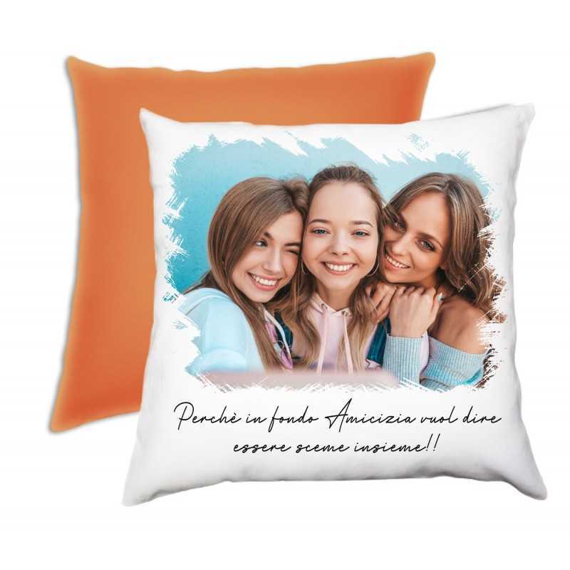 CUSCINO PERSONALIZZATO ARANCIONE BICOLORE FAMIGLIA CUSCINO PERSONALIZZATO ARANCIONE BICOLORE FAMIGLIA