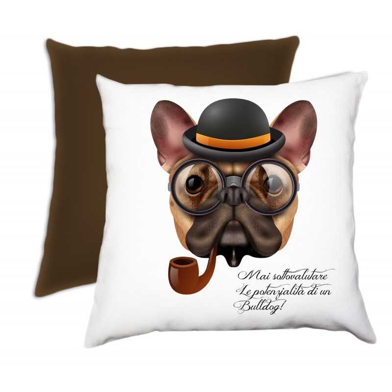 CUSCINO PERSONALIZZATO MARRONE BICOLORE CUSCINO PERSONALIZZATO MARRONE BICOLORE