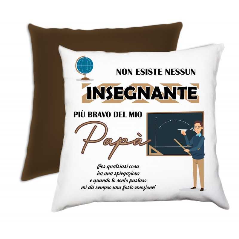 CUSCINO PAPÁ INSEGNANTE PER LA FESTA DEL PAPÁ MARRONE CUSCINO PAPÁ INSEGNANTE PER LA FESTA DEL PAPÁ MARRONE