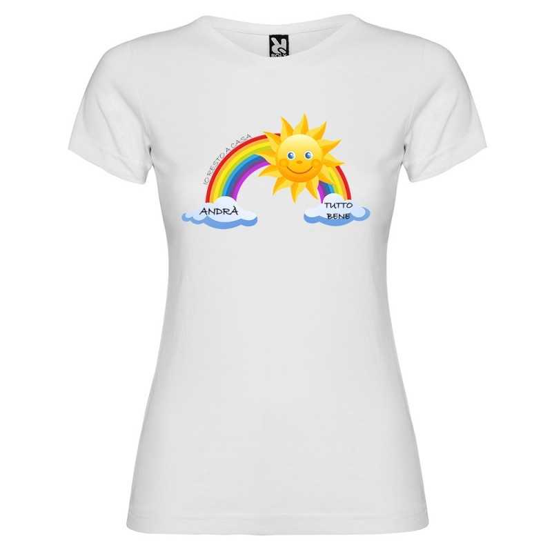 T-SHIRT DONNA STAMPA PERSONALIZZATA ANDRÀ TUTTO BENE BIANCO T-SHIRT DONNA STAMPA PERSONALIZZATA ANDRÀ TUTTO BENE BIANCO