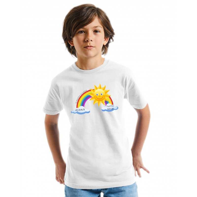 T-SHIRT BAMBINO PERSONALIZZATA ANDRÀ TUTTO BENE ARCOBALENO T-SHIRT BAMBINO PERSONALIZZATA ANDRÀ TUTTO BENE ARCOBALENO