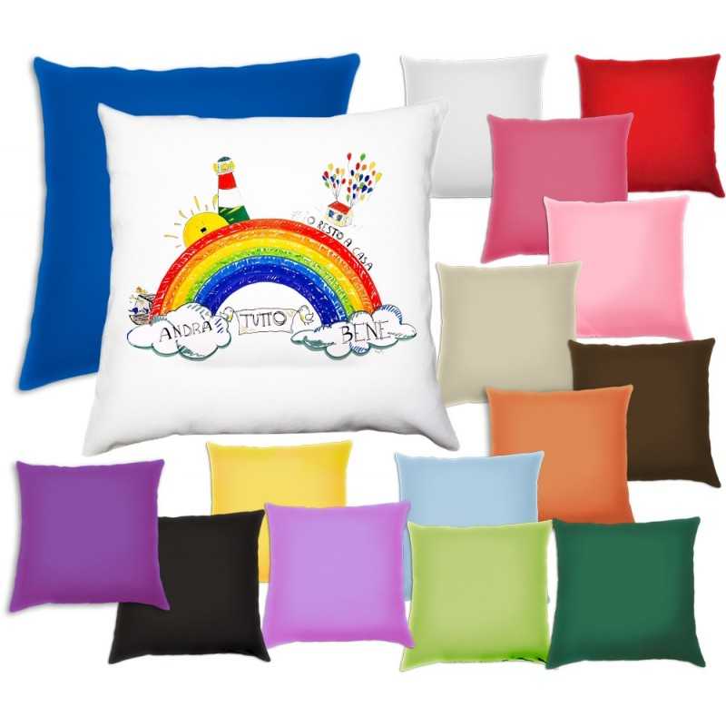 CUSCINO ANDRÀ TUTTO BENE PERSONALIZZATO ARCOBALENO CUSCINO ANDRÀ TUTTO BENE PERSONALIZZATO ARCOBALENO