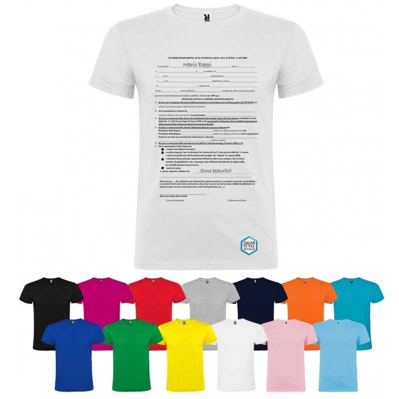 T-SHIRT AUTODICHIARAZIONE AUTOCERTIFICAZIONE MODULO T-SHIRT AUTODICHIARAZIONE AUTOCERTIFICAZIONE MODULO
