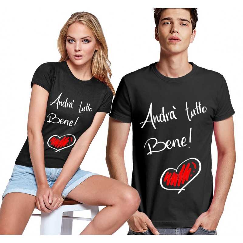 t-shirt personalizzata andrà tutto bene colore nero t-shirt personalizzata andrà tutto bene colore nero