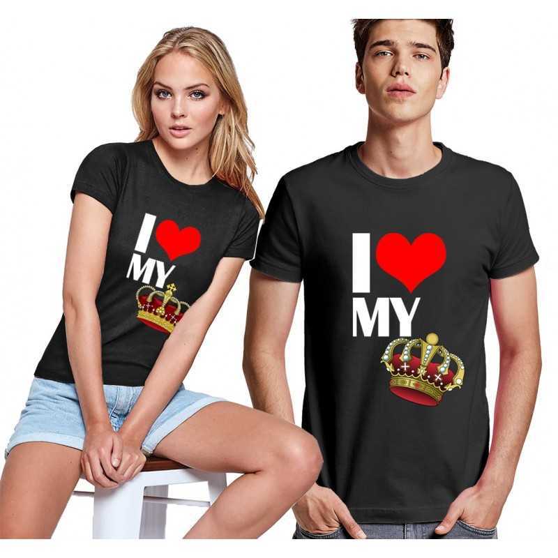 t-shirt personalizzata Io amo il mio rè colore nero t-shirt personalizzata Io amo il mio rè colore nero