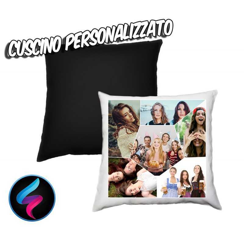 CUSCINO COLLAGE PERSONALIZZATO BICOLORE COMPLETO CUSCINO COLLAGE PERSONALIZZATO BICOLORE COMPLETO