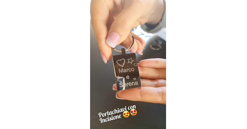Portachiavi inciso incisione personalizzato