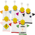 Mini t-shirt per auto bimbo a bordo con ventosa